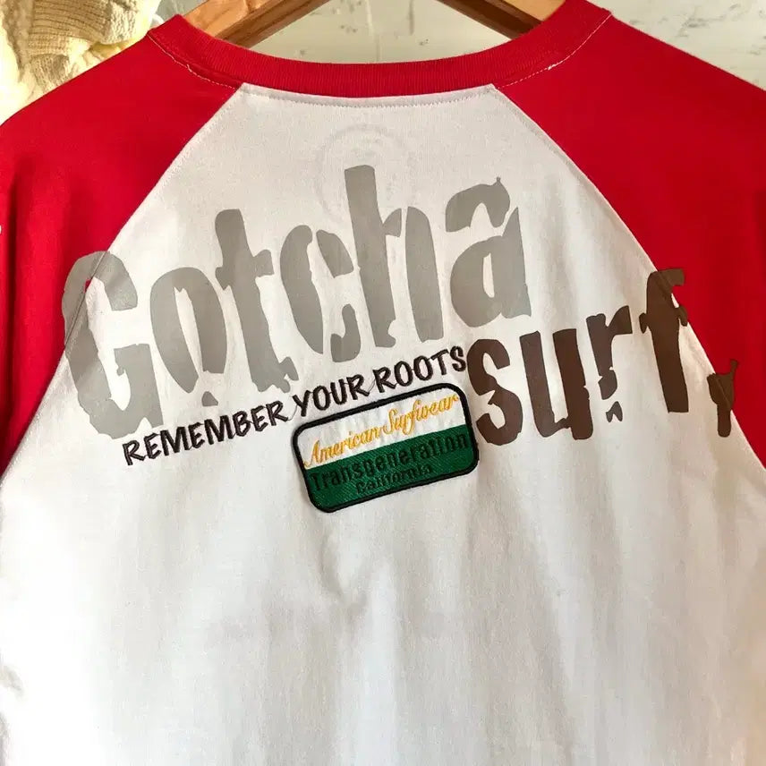 [BUNJANG] GOTCHA Vintage Lettering Raglan Long Sleeve / 90s-00s GOTCHA 일본 빈티지 레터링 프링팅 래글런 롱슬리브
