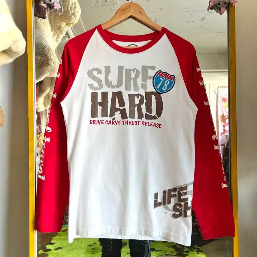 [BUNJANG] GOTCHA Vintage Lettering Raglan Long Sleeve / 90s-00s GOTCHA 일본 빈티지 레터링 프링팅 래글런 롱슬리브