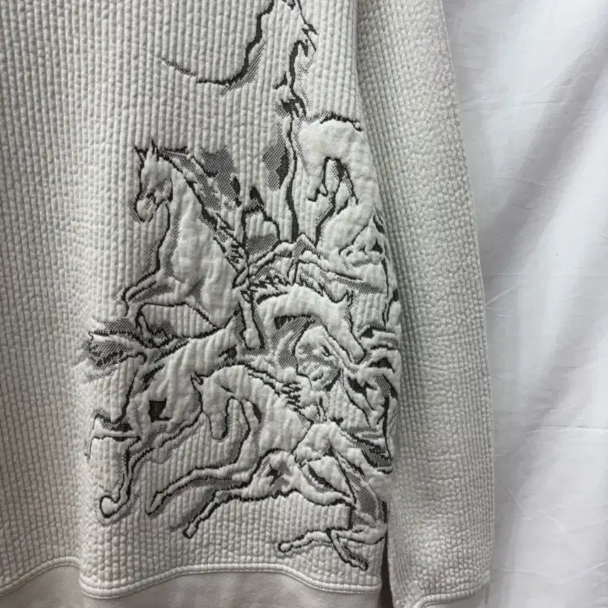 [BUNJANG] Hermes Horse Embroidery Sweatshirt Size SM (95) / 에르메스 말 자수 스웻셔츠 SM/95사이즈(정품)
