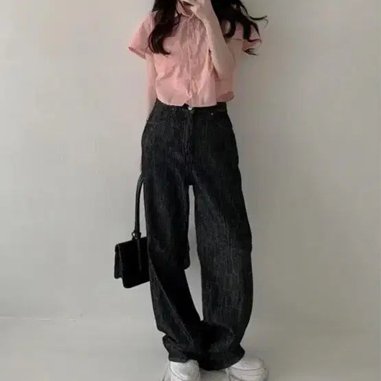 [SOLD OUT] 미니포에 XS 썸머 흑생지 오버핏 팬츠 여름바지