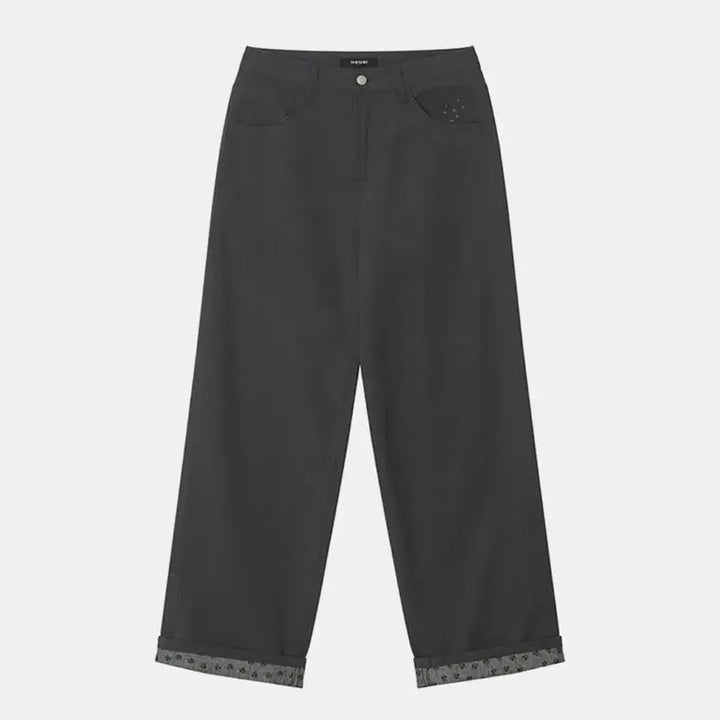 [BUNJANG] OHESIO Floral Roll-up Cotton Pants / 오헤시오 플로럴 롤업 코튼팬츠