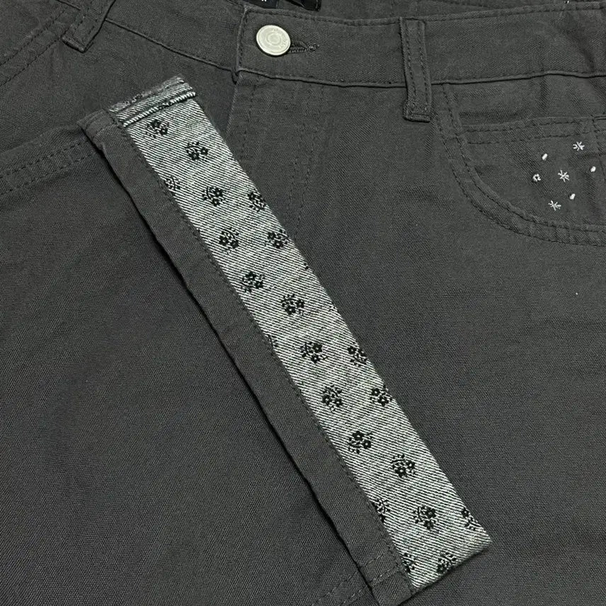 [BUNJANG] OHESIO Floral Roll-up Cotton Pants / 오헤시오 플로럴 롤업 코튼팬츠