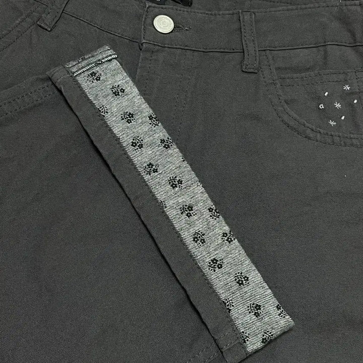 [BUNJANG] OHESIO Floral Roll-up Cotton Pants / 오헤시오 플로럴 롤업 코튼팬츠