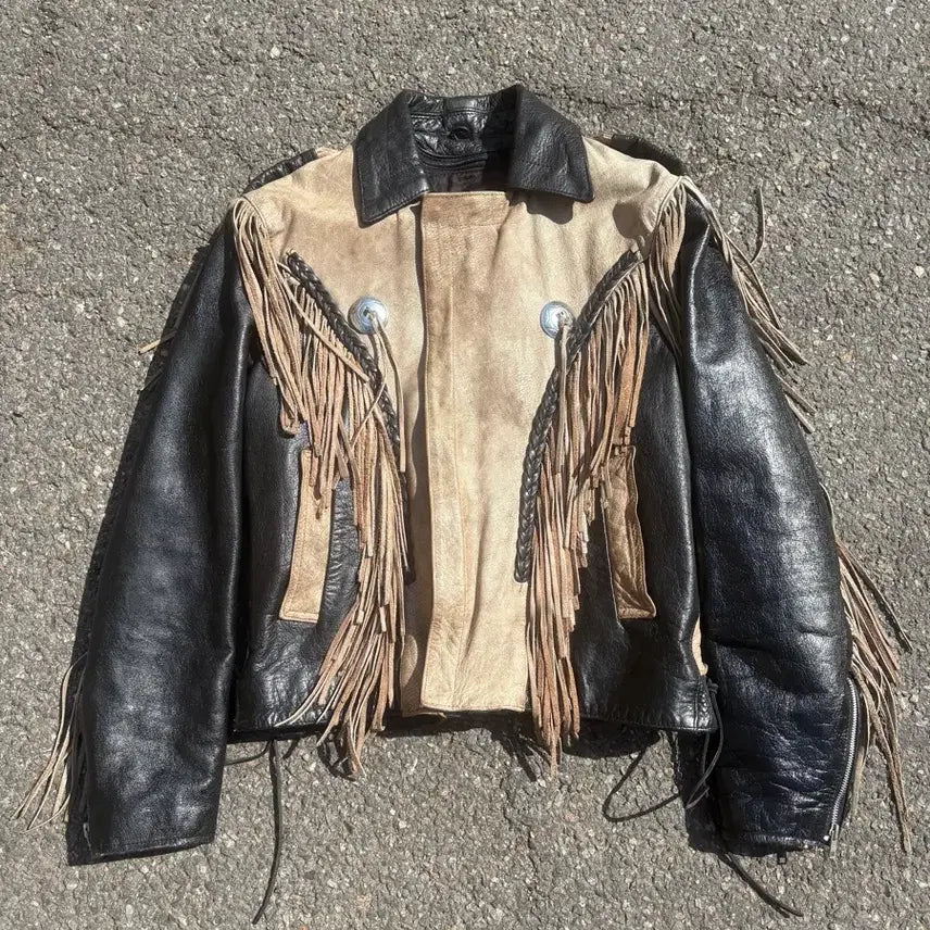 [BUNJANG] USA Western Leather Jacket / USA 웨스턴 가죽자켓