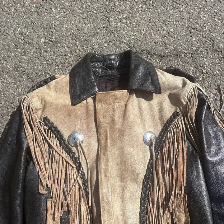 [BUNJANG] USA Western Leather Jacket / USA 웨스턴 가죽자켓