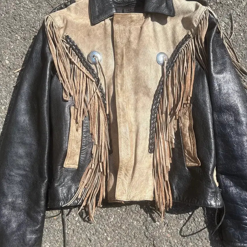 [BUNJANG] USA Western Leather Jacket / USA 웨스턴 가죽자켓