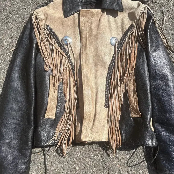 [BUNJANG] USA Western Leather Jacket / USA 웨스턴 가죽자켓