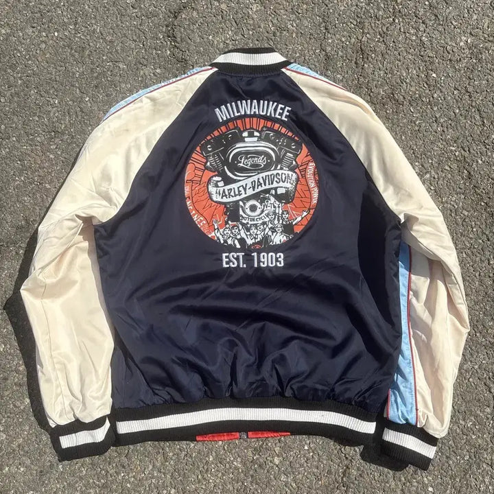 [BUNJANG] Harley Davidson Reversible Sukajan Jacket / 할리데이비슨 리버시블 스카잔