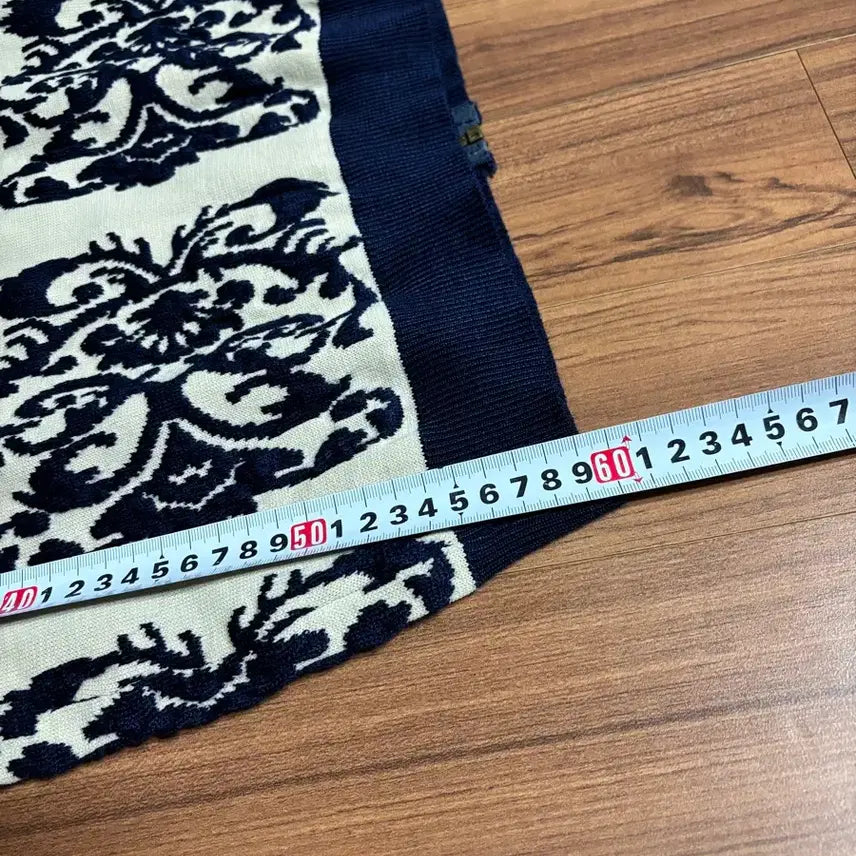 [BUNJANG] Navy Flower Pattern Knit Cardigan / 네이비 플라워 패턴 니트 가디건