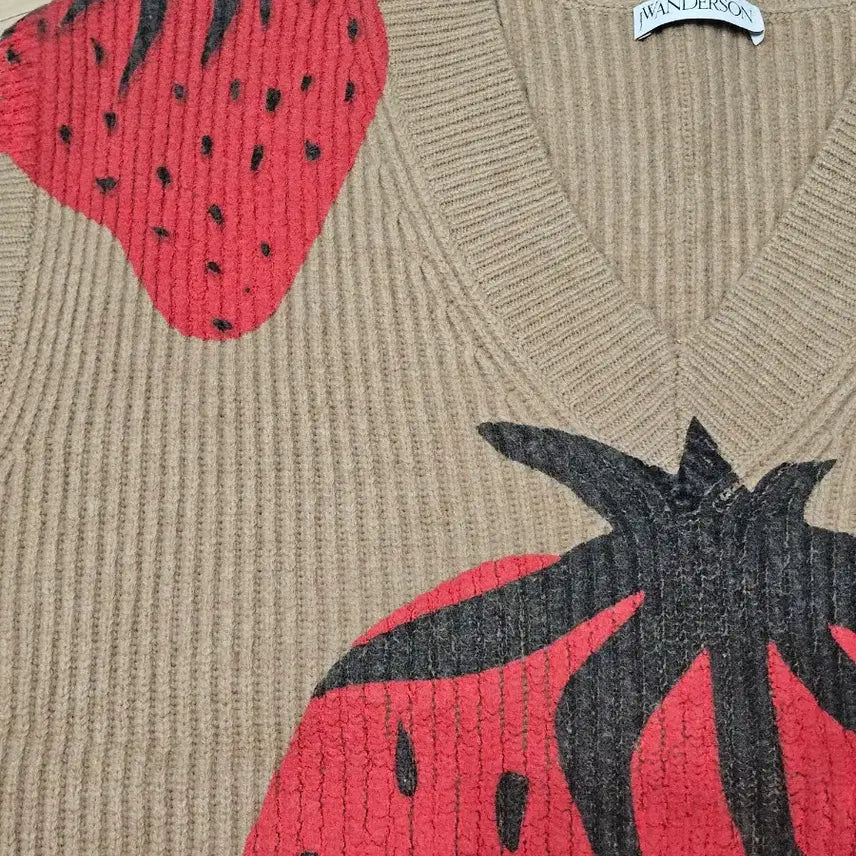 [BUNJANG] JW Anderson Strawberry Knit Vest XL / [정품] JW앤더슨 딸기 니트 베스트 오버사이즈핏