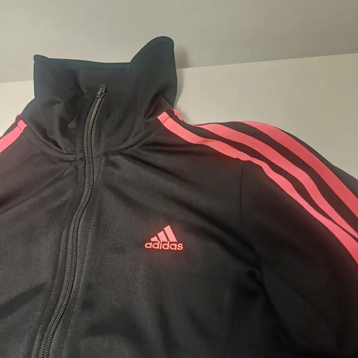 [BUNJANG] Adidas Vintage Track Top Black &amp; Neon Pink Jacket / [S급] 아디다스 2014 빈티지 트랙탑 검핑 (실측 포함/슬림핏)