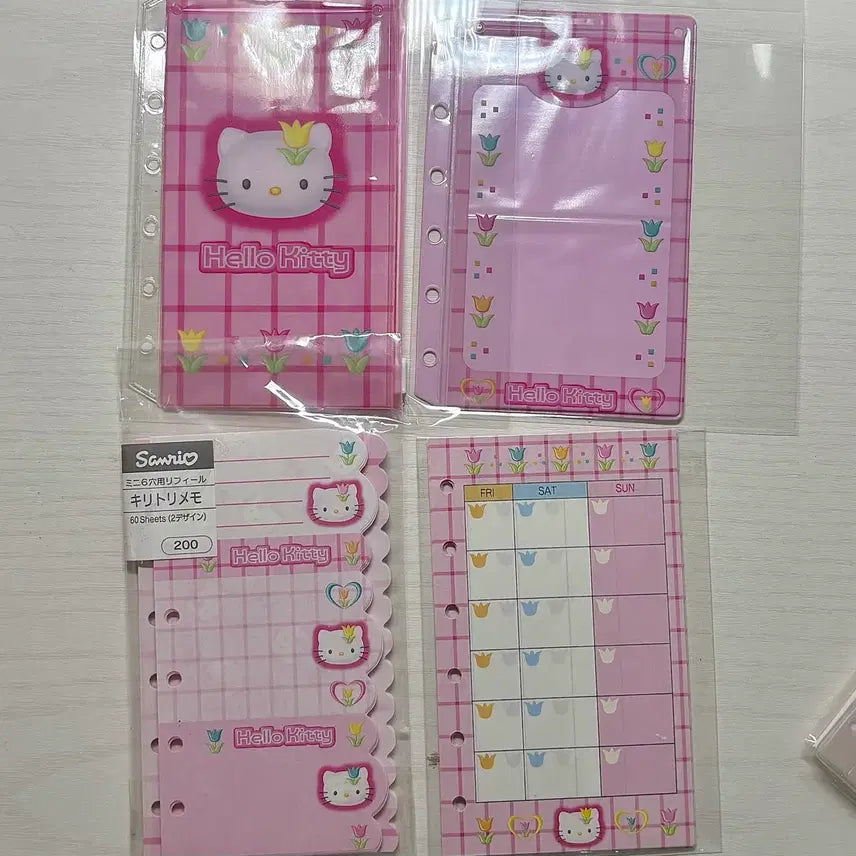 [BUNJANG] Classic Hello Kitty 6-Ring Binder Inner Pages Set / 12종 고전키티 6공 다이어리 속지 체리키티 튤립키티 마이멜로디