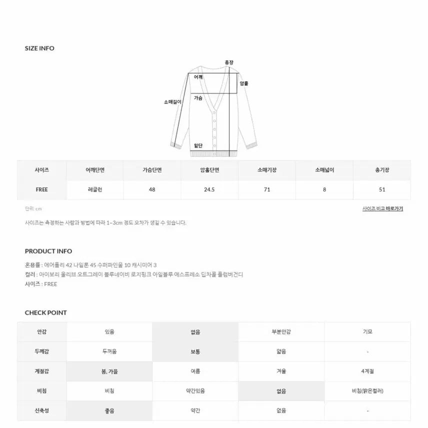 [BUNJANG] Underbee Pops Cardigan Olive / 언더비 팝스 가디건 올리브