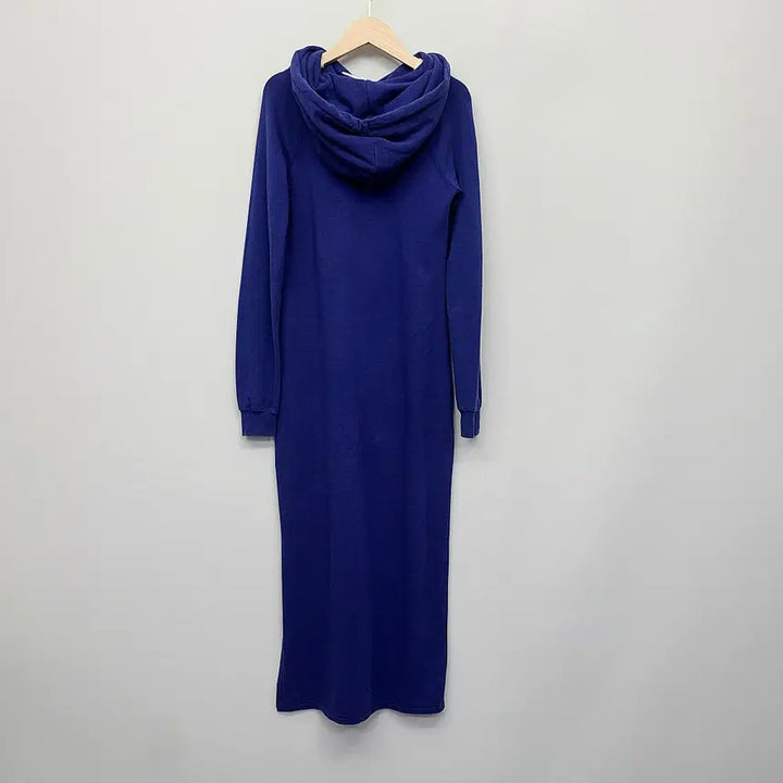 [BUNJANG] Polo Ralph Lauren Side Split Maxi Dress (Blue/XS) / [희귀매물] 폴로 랄프로렌 후드 사이드 스플릿 맥시 드레스 (블루/XS)