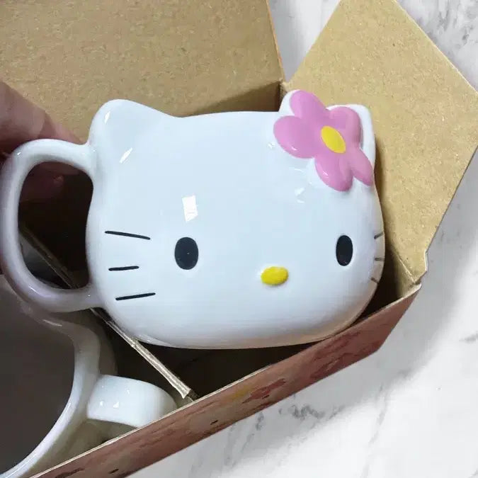 [BUNJANG] Hello Kitty &amp; Daniel Face Mug Set / 키티&amp;다니엘 얼굴 머그컵세트