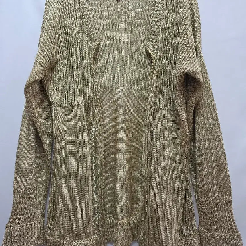 [BUNJANG] Burberry Metallic Gold Knit Cardigan / (정품)버버리 메탈릭 골드 니트 가디건