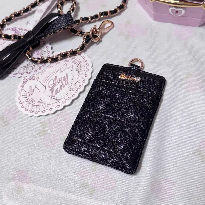 [BUNJANG] Lalacita Heart-Quilted Card Wallet / Lalacita Heart-Quilted Necklace 카드지갑 사원증