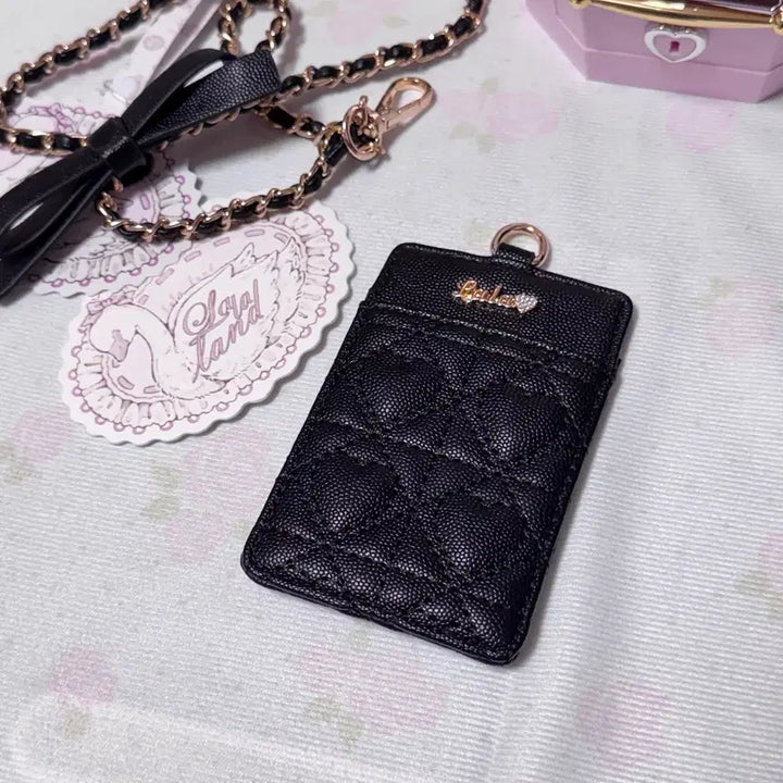 [BUNJANG] Lalacita Heart-Quilted Card Wallet / Lalacita Heart-Quilted Necklace 카드지갑 사원증