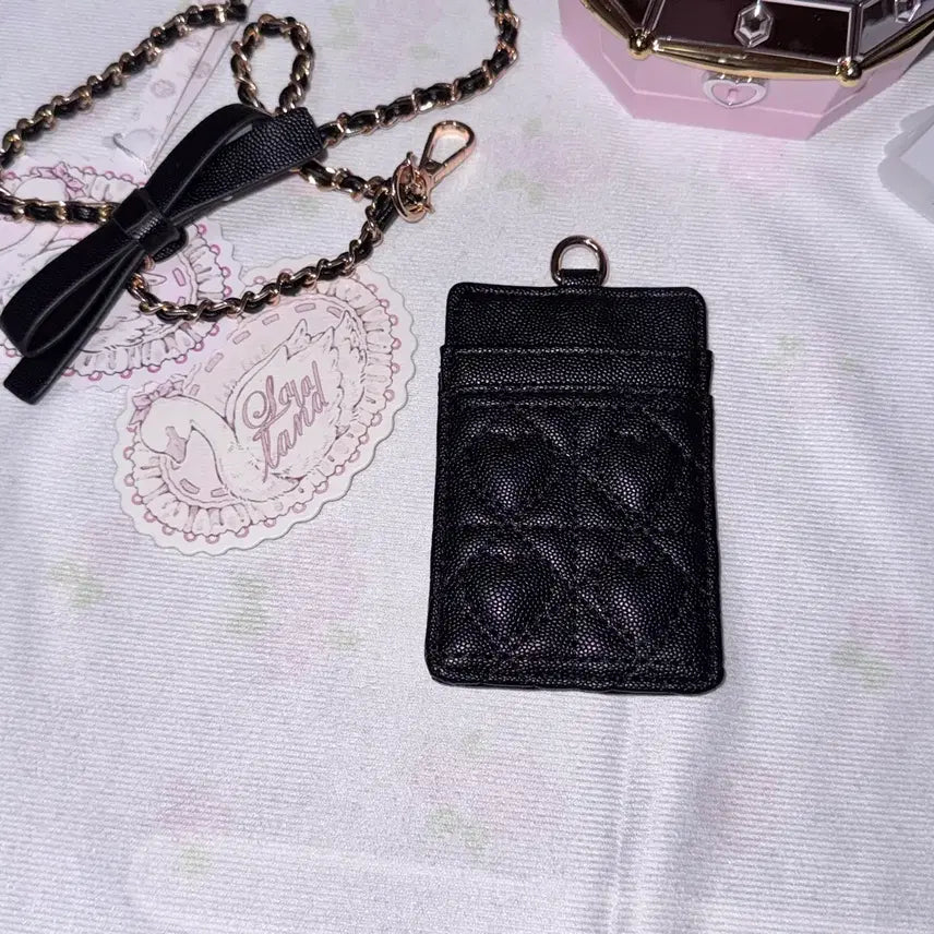 [BUNJANG] Lalacita Heart-Quilted Card Wallet / Lalacita Heart-Quilted Necklace 카드지갑 사원증