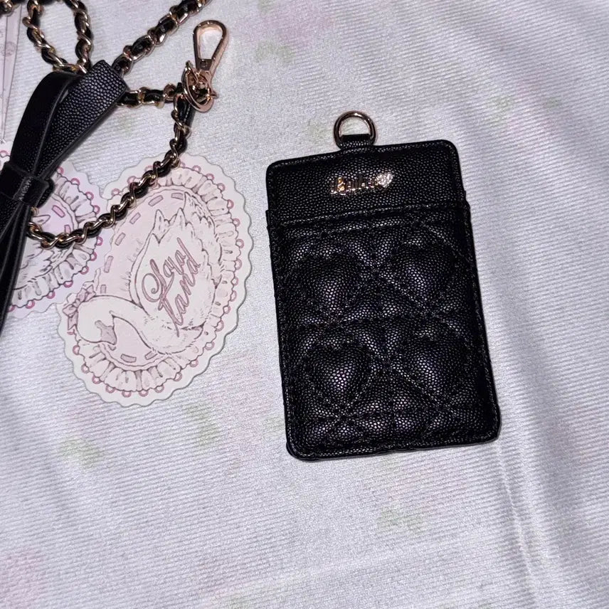 [BUNJANG] Lalacita Heart-Quilted Card Wallet / Lalacita Heart-Quilted Necklace 카드지갑 사원증