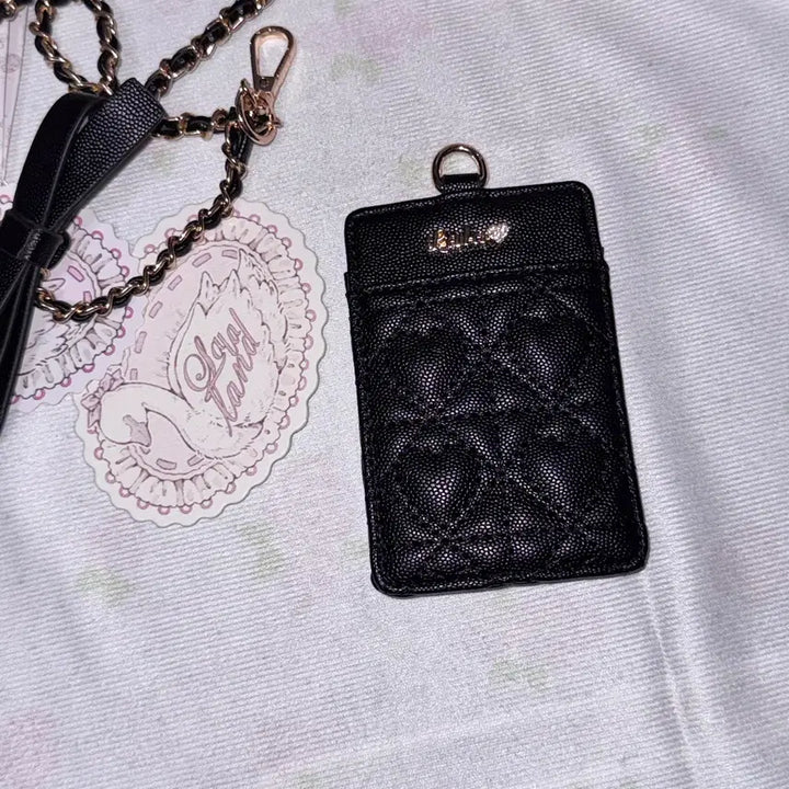 [BUNJANG] Lalacita Heart-Quilted Card Wallet / Lalacita Heart-Quilted Necklace 카드지갑 사원증