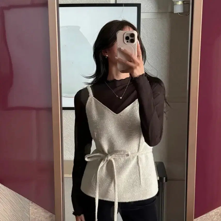 [BUNJANG] Hawa 25FW Tweed Bustier (Ivory) / 하와 25fw 릴 트위드 뷔스티에 (아이보리)리본끈데이트격식룩상견례연말룩
