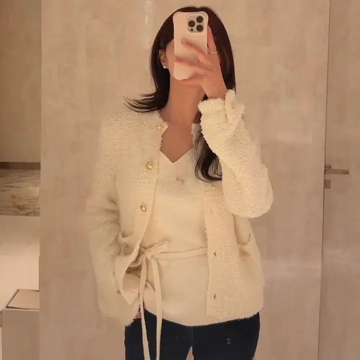 [BUNJANG] Hawa 25FW Tweed Bustier (Ivory) / 하와 25fw 릴 트위드 뷔스티에 (아이보리)리본끈데이트격식룩상견례연말룩
