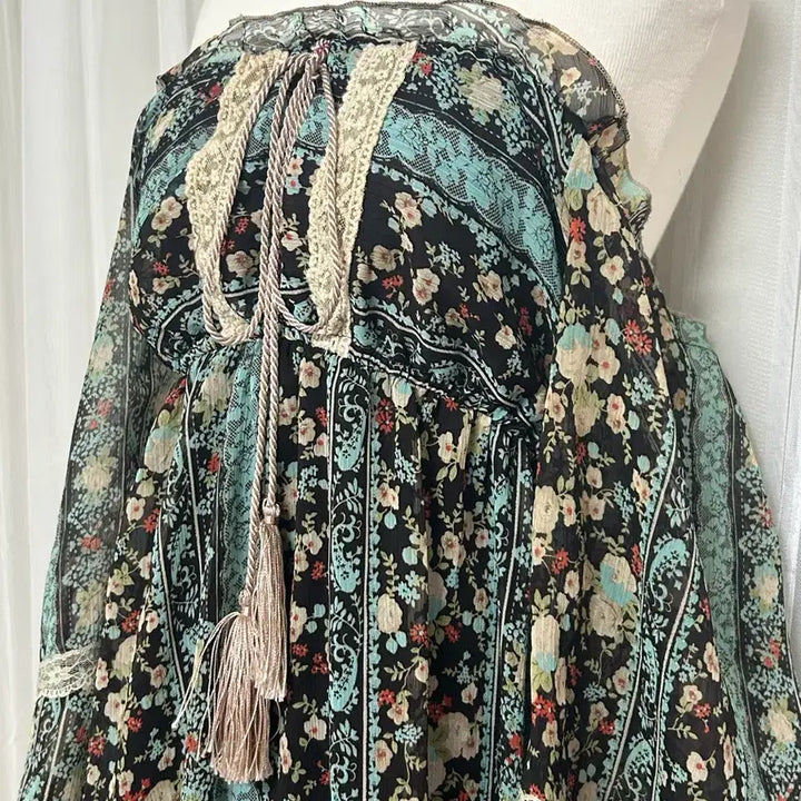 [BUNJANG] Mint Chocolate Floral Lace Dress / 민트초코 플로럴 레이스 원피스