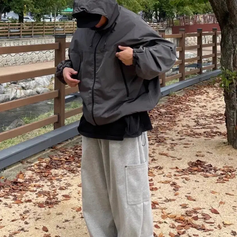 [BUNJANG] Terix Goppcore Windbreaker Charcoal 3XL Jacket / 테릭스 고프코어 바람막이 차콜 3XL(120)사이즈 판매합니다.[새상품]