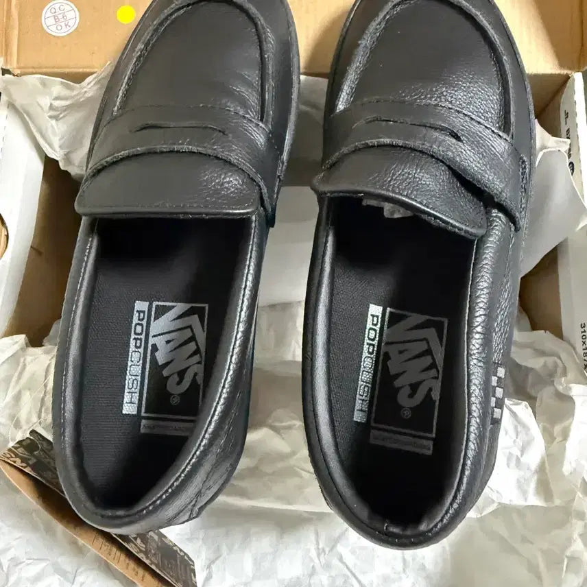 [BUNJANG] Vans Skate Loafer Black Leather Shoes / vans 스케이트 로퍼 블랙 레더 240