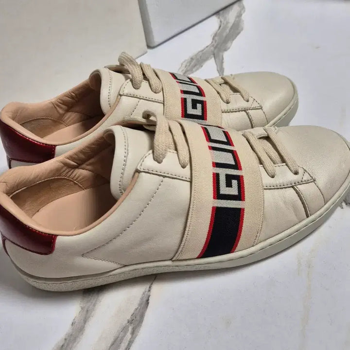 [BUNJANG] Gucci Ace Sprite Logo Sneakers (Size 34.5) / (정품) 구찌 에이스 스프라이트 로고 밴딩 스니커즈 운동화 34.5