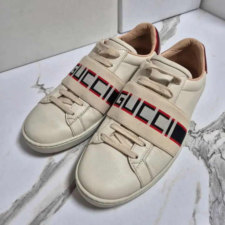 [BUNJANG] Gucci Ace Sprite Logo Sneakers (Size 34.5) / (정품) 구찌 에이스 스프라이트 로고 밴딩 스니커즈 운동화 34.5