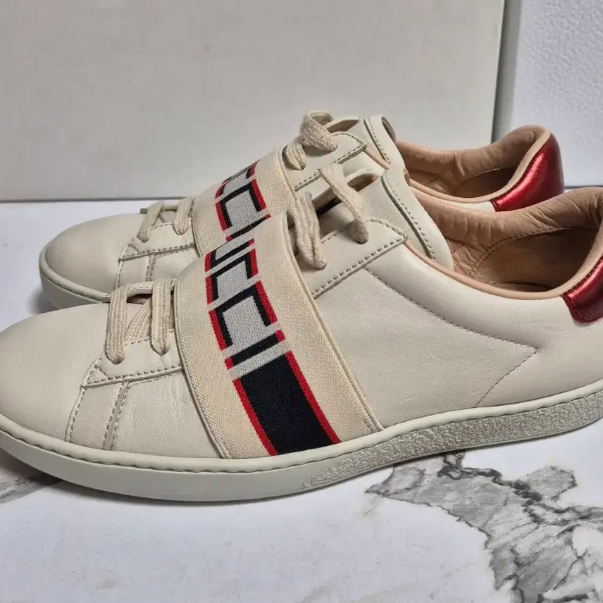 [BUNJANG] Gucci Ace Sprite Logo Sneakers (Size 34.5) / (정품) 구찌 에이스 스프라이트 로고 밴딩 스니커즈 운동화 34.5