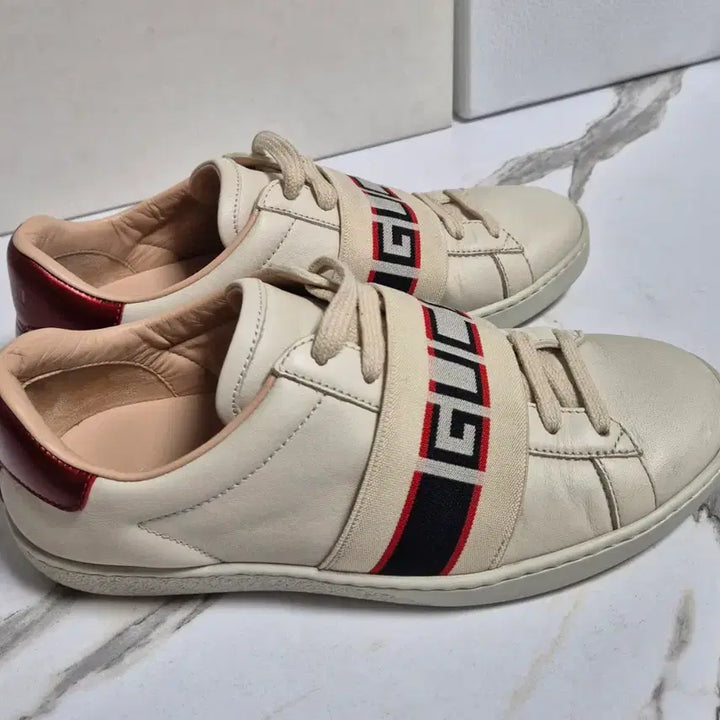 [BUNJANG] Gucci Ace Sprite Logo Sneakers (Size 34.5) / (정품) 구찌 에이스 스프라이트 로고 밴딩 스니커즈 운동화 34.5