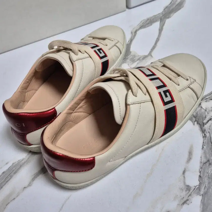 [BUNJANG] Gucci Ace Sprite Logo Sneakers (Size 34.5) / (정품) 구찌 에이스 스프라이트 로고 밴딩 스니커즈 운동화 34.5