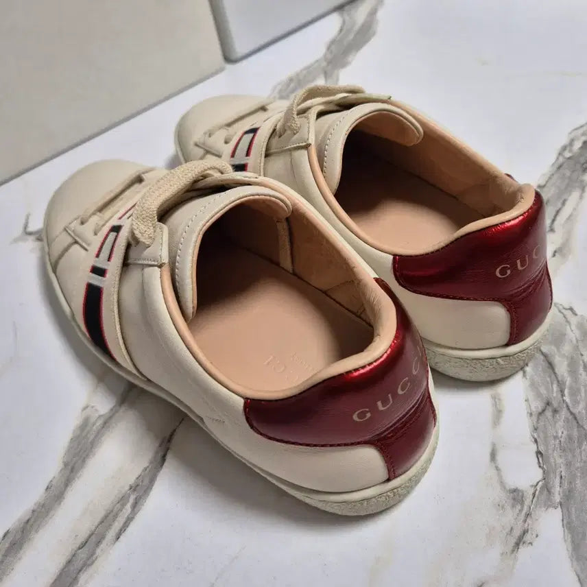 [BUNJANG] Gucci Ace Sprite Logo Sneakers (Size 34.5) / (정품) 구찌 에이스 스프라이트 로고 밴딩 스니커즈 운동화 34.5