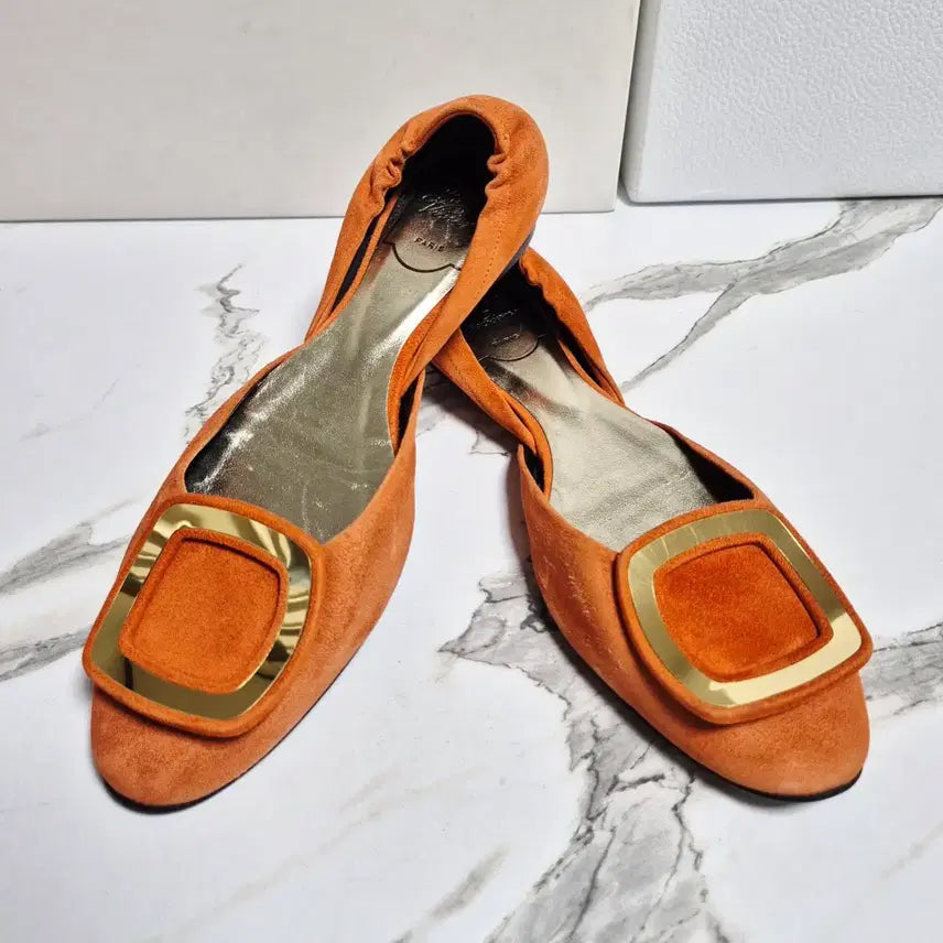 [BUNJANG] Roger Vivier Suede Ballerina Flat Shoes / (정품) 로저비비에 스웨이드 발레리나 플랫슈즈 36