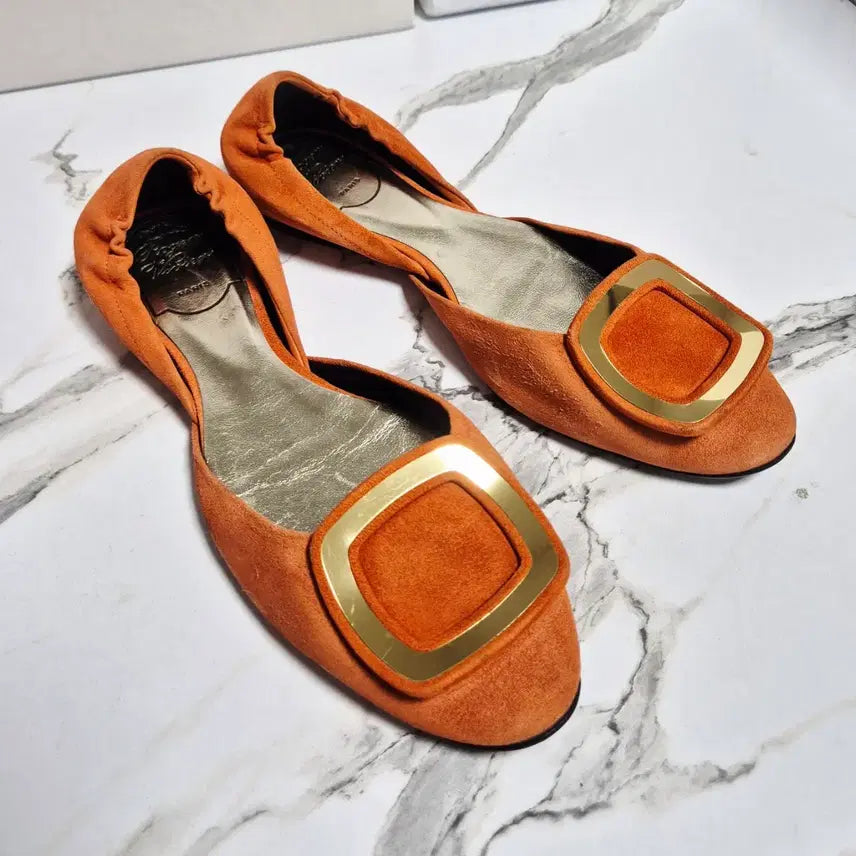 [BUNJANG] Roger Vivier Suede Ballerina Flat Shoes / (정품) 로저비비에 스웨이드 발레리나 플랫슈즈 36