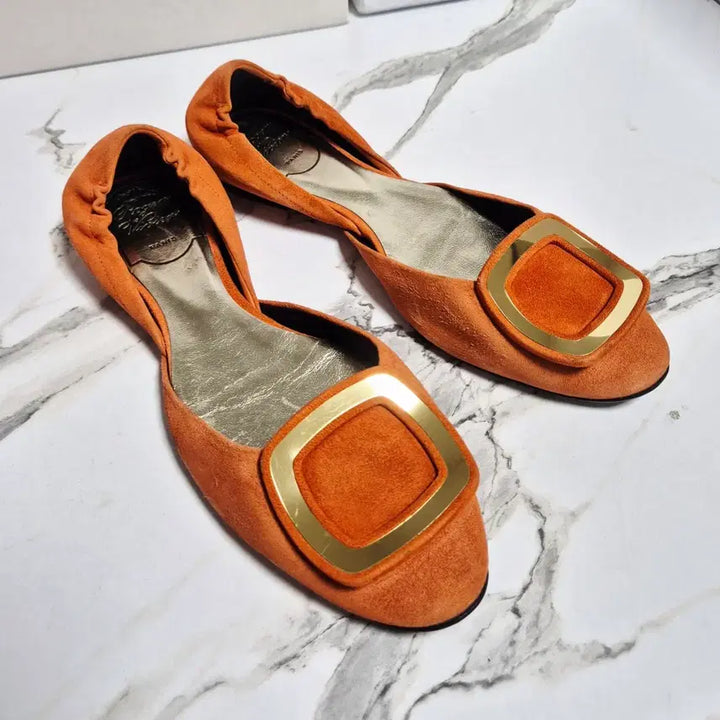 [BUNJANG] Roger Vivier Suede Ballerina Flat Shoes / (정품) 로저비비에 스웨이드 발레리나 플랫슈즈 36