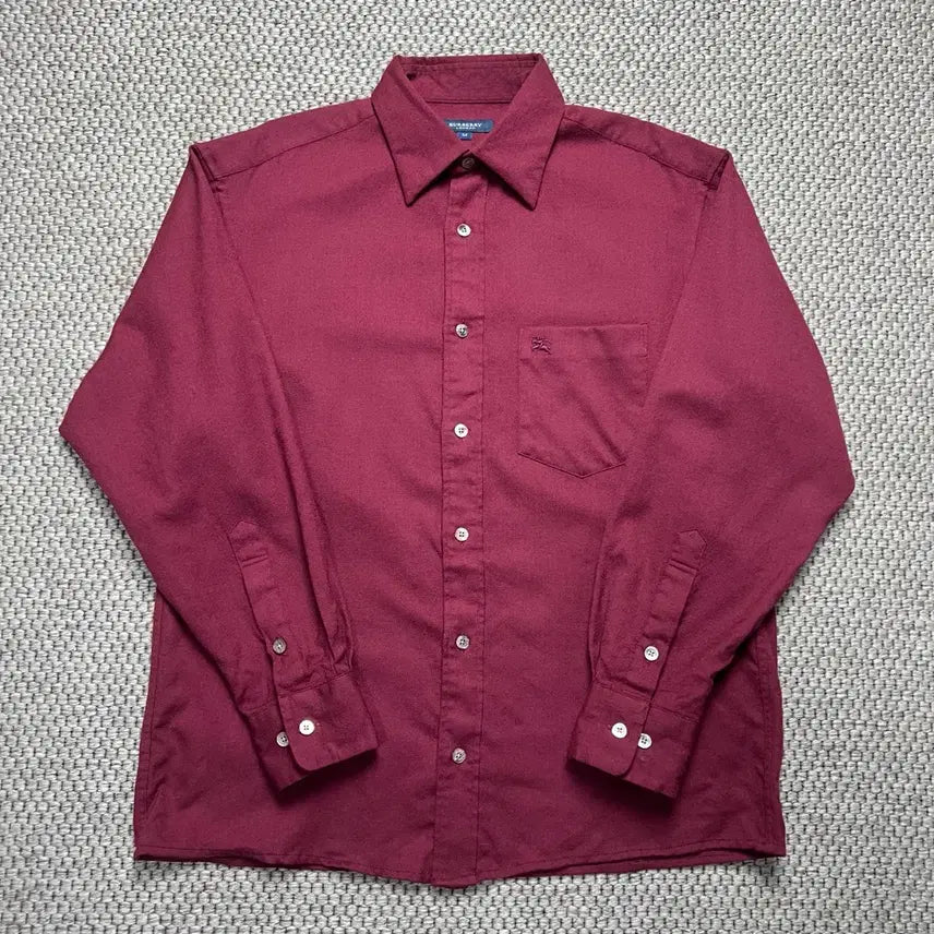 [BUNJANG] Burberry Wool Shirt Burgundy M / 버버리 울 셔츠 버건디 M