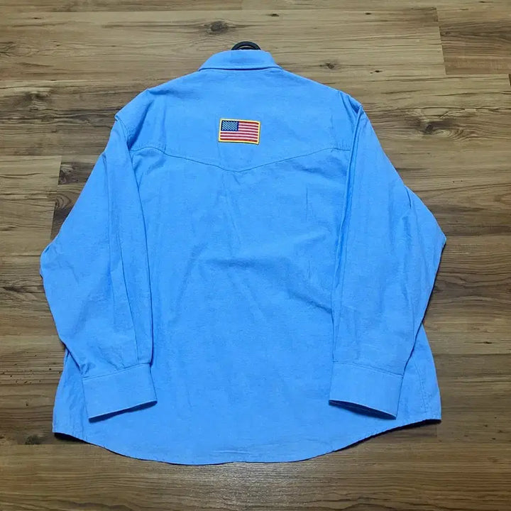 [BUNJANG] Richardson Kara Logo Button Shirt L Sky Blue / 리차드슨 richardson 카라 로고 버튼 셔츠 L 스카이블루