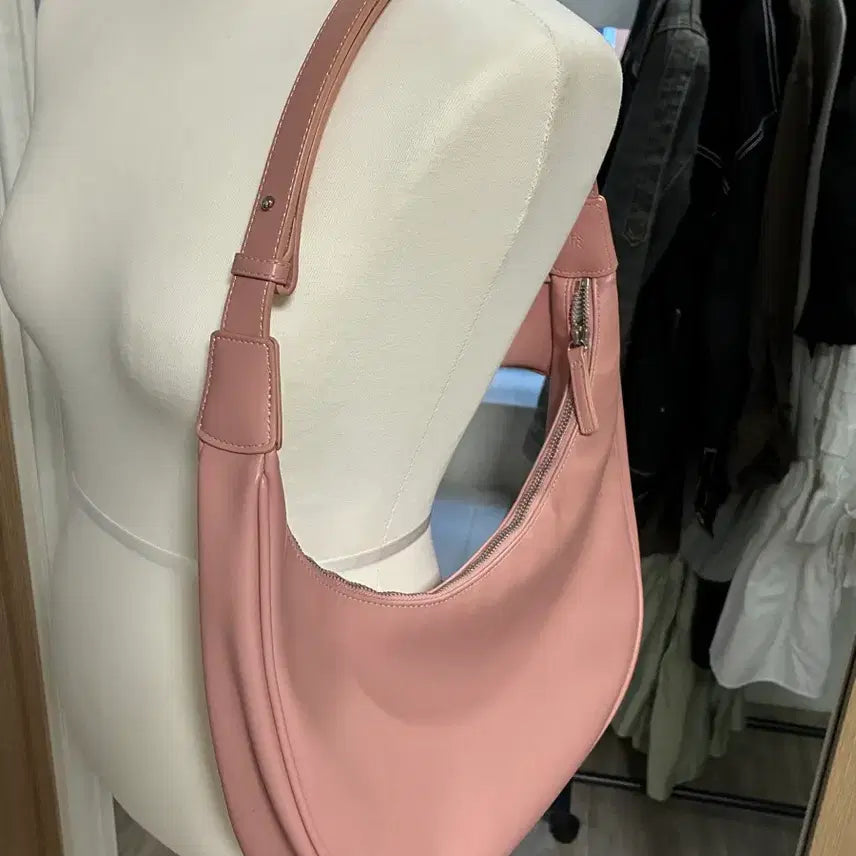 [BUNJANG] Pink Hobo Shoulder Bag / 핑크 호보백 숄더백