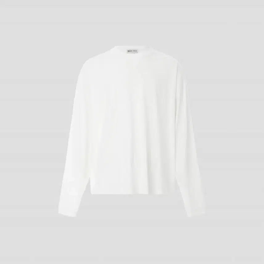 [BUNJANG] Recto RC Logo Jacquard Patch Oversized T-Shirt White / [새상품] 렉토 RC 로고 자카드 패치 오버사이즈 티셔츠 화이트