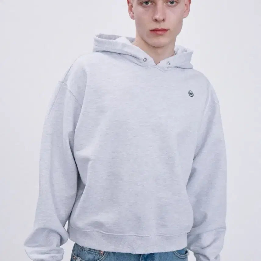 [BUNJANG] Recto RC Logo Distressed Hoodie Melange Grey / [새상품] 렉토 RC 로고 디스트로이드 후드 후디 멜란지 그레이