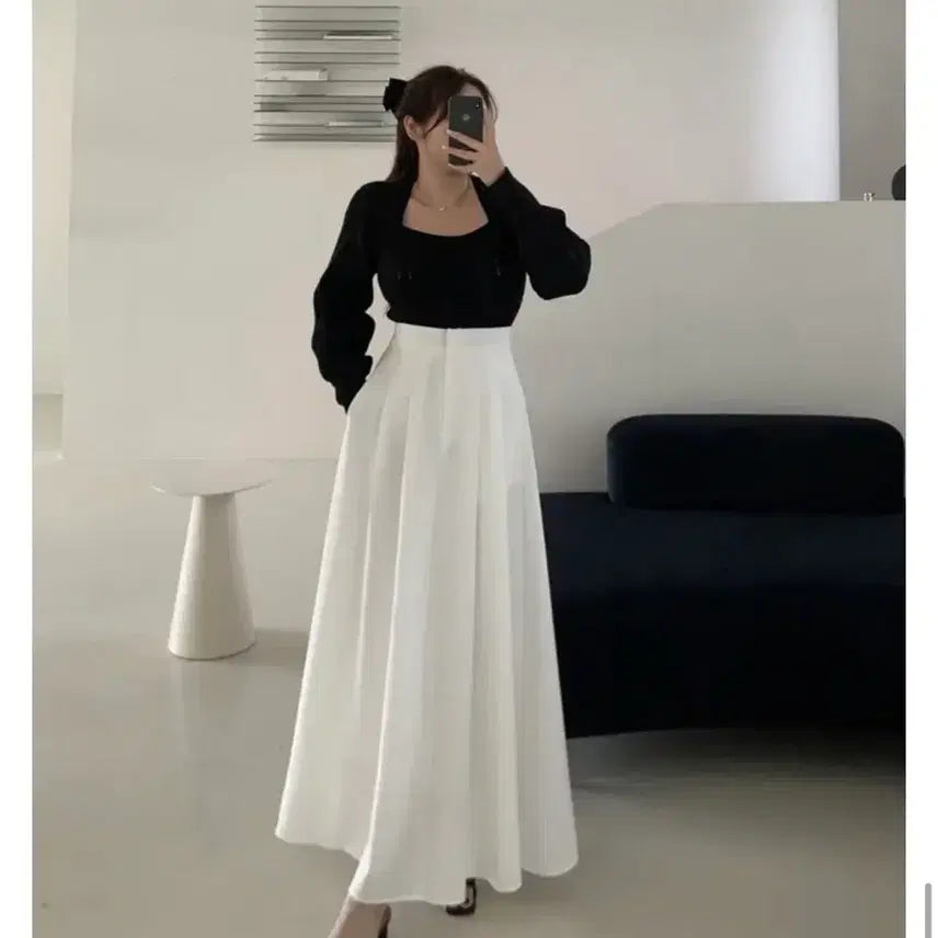 [BUNJANG] Flatfer Paris Pleated Long Skirt / 새상품) 플랫퍼 f/w파리 스커트 (베이지,네이비)