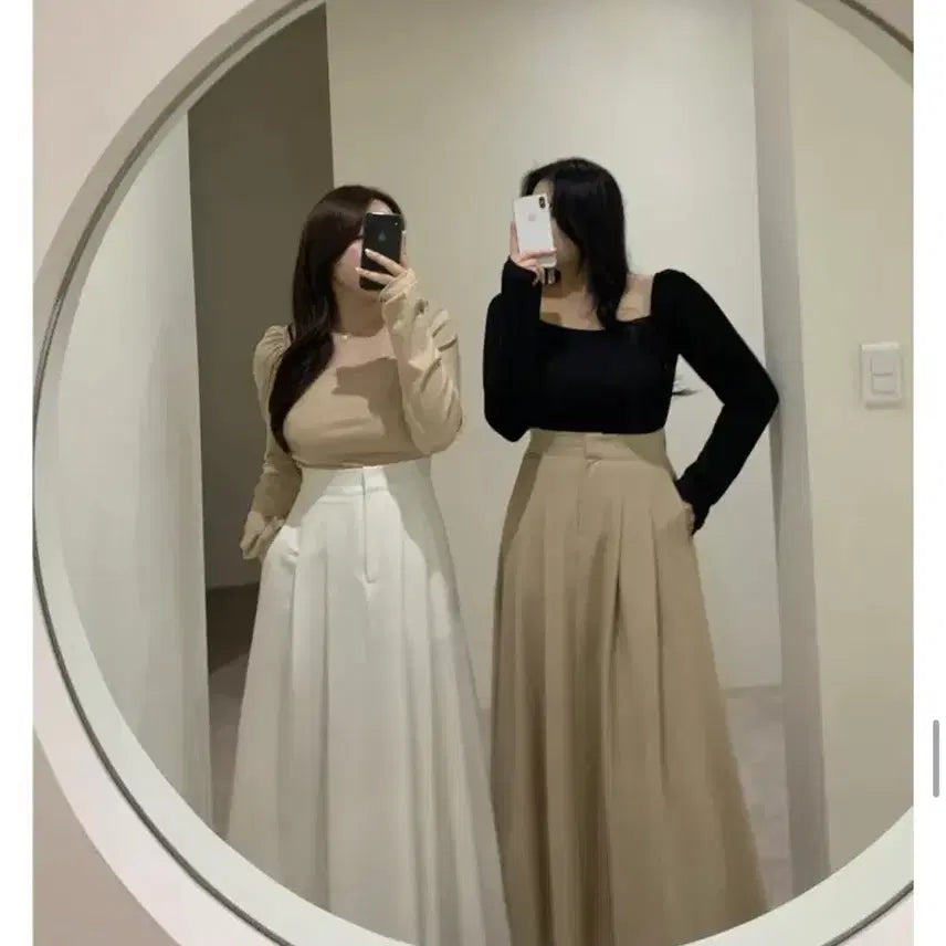 [BUNJANG] Flatfer Paris Pleated Long Skirt / 새상품) 플랫퍼 f/w파리 스커트 (베이지,네이비)