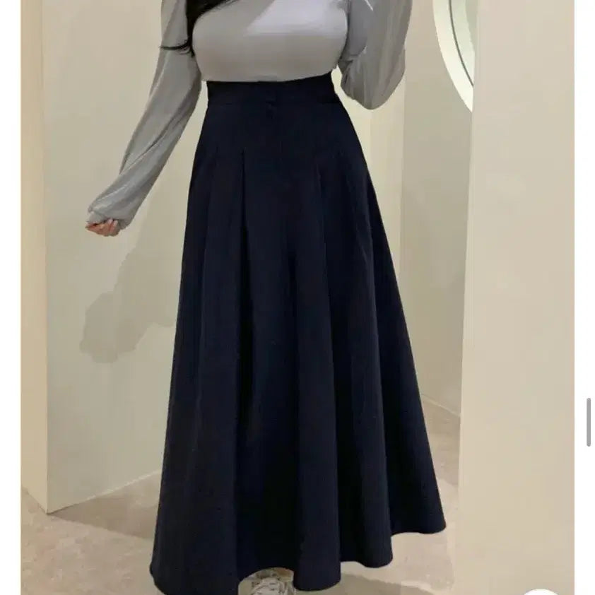 [BUNJANG] Flatfer Paris Pleated Long Skirt / 새상품) 플랫퍼 f/w파리 스커트 (베이지,네이비)