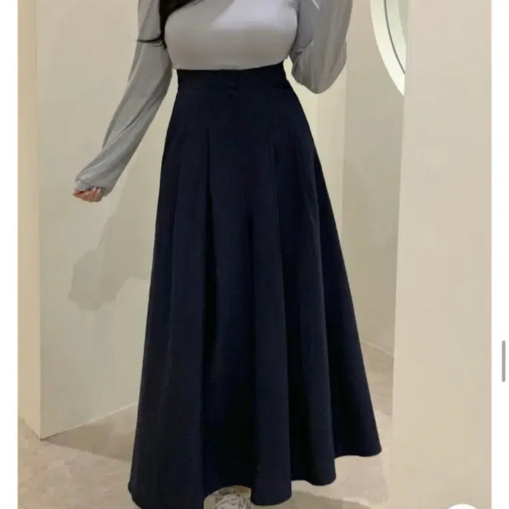 [BUNJANG] Flatfer Paris Pleated Long Skirt / 새상품) 플랫퍼 f/w파리 스커트 (베이지,네이비)