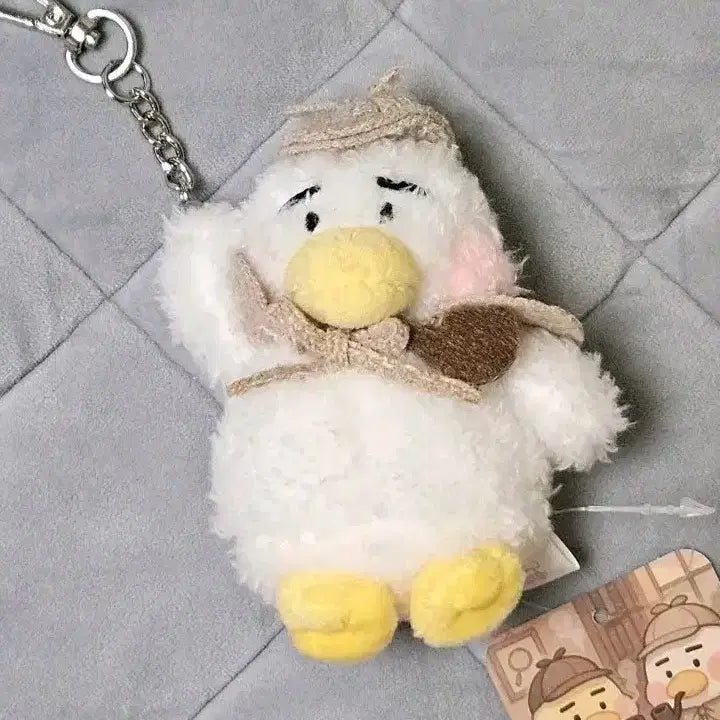 [BUNJANG] Detective Ducky Plush Keychain (White) / (새상품) 탐정 덕키 인형 키링(흰색)