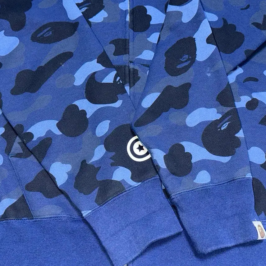 [SOLD OUT] 베이프 카모 샤크 네이비 후드집업 L
